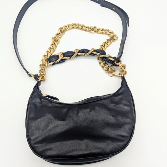 Balmain 1945 Crinkled leather Half Moon Hobo - Picture 5 of 13